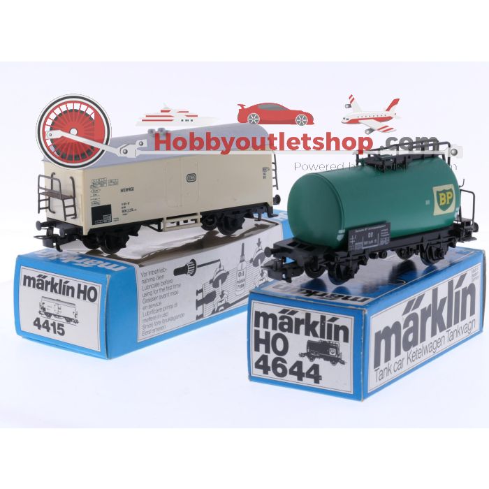 Schaal H0 Märklin 4415 & 4644 set van 2 goederenwagen van de DB #5860