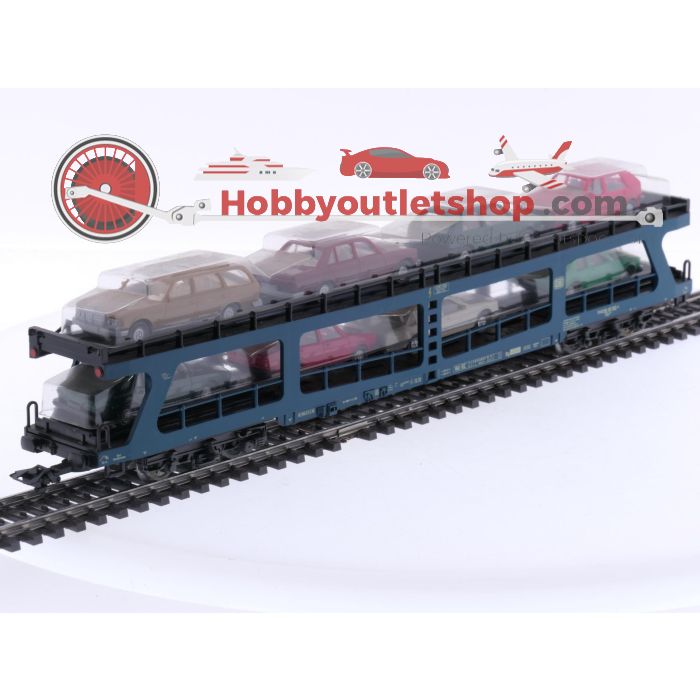 Schaal H0 Märklin 4234 Autotransporter voor reizigerstreinen beladen met 8 Wiking auto's van de DB #5861 - sku: 20240807115828 - Gebraucht - Sehr guter Zustand - Bild 6