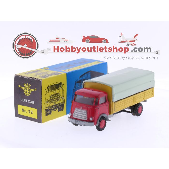  Schaal 1:50 Lion Car Nr.23 DAF vrachtauto met huif. #6039