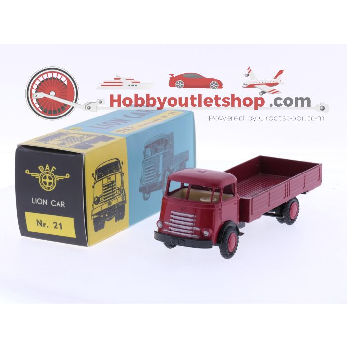 Schaal 1:50 Lion Car Nr.21 DAF vrachtauto met open laadbak. #6040