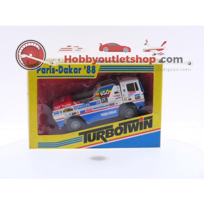 Schaal 1:50 Portegies truck models DAF Turbotwin II Parijs-Dakar 1988 Jan de Rooy 600. #6048