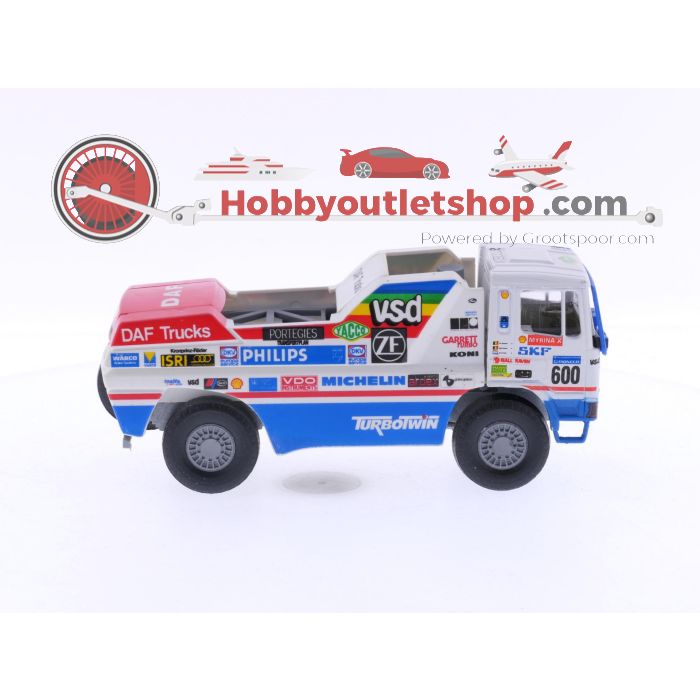 Schaal 1:50 Portegies truck models DAF Turbotwin II Parijs-Dakar 1988 Jan de Rooy 600. #6048