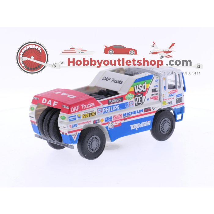 Schaal 1:50 Portegies truck models DAF Turbotwin II Parijs-Dakar 1988.Jan de Rooy 600,608,609 . Set van 4 modellen, met fotos en stickers #6051 - sku: 20240809111656 - Gebruikt - Zo goed als nieuw - Afbeelding 7