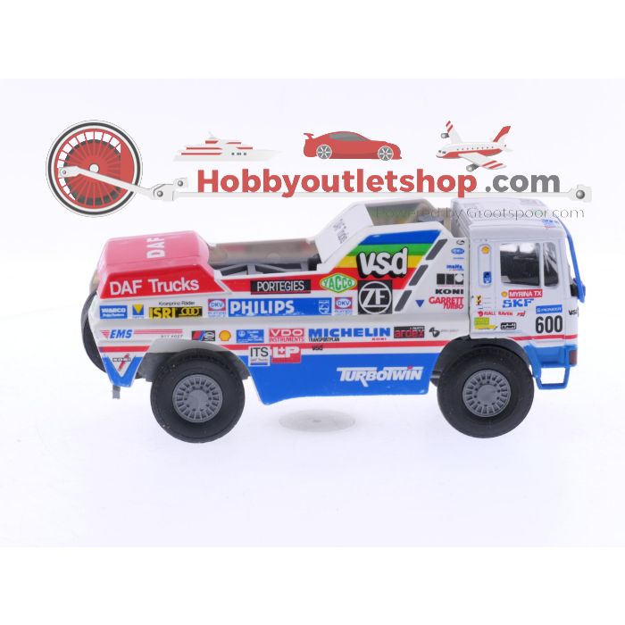 Schaal 1:50 Portegies truck models DAF Turbotwin II Parijs-Dakar 1988.Jan de Rooy 600,608,609 . Set van 4 modellen, met fotos en stickers #6051 - sku: 20240809111656 - Gebruikt - Zo goed als nieuw - Afbeelding 8
