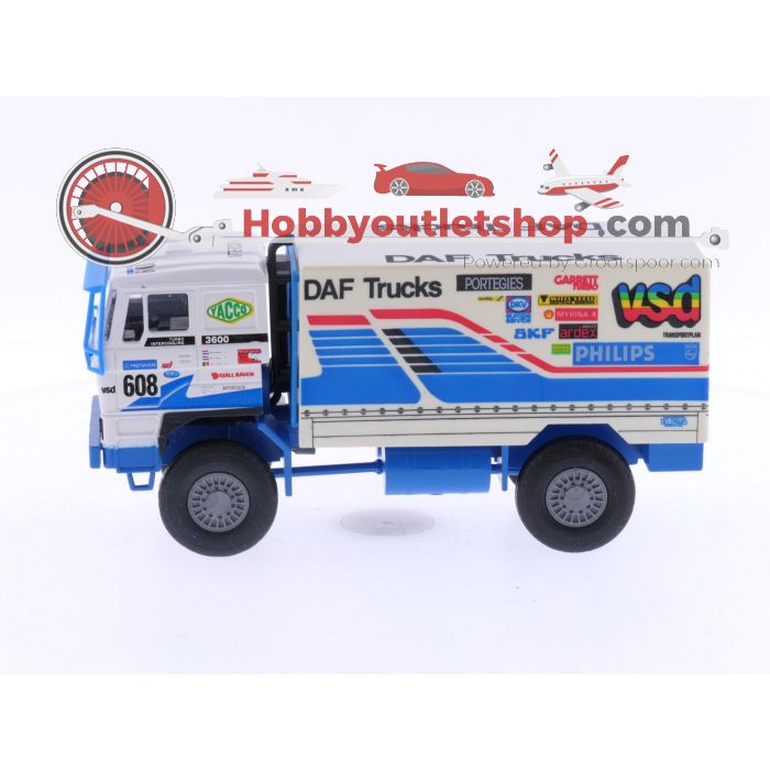 Schaal 1:50 Portegies truck models DAF Turbotwin II Parijs-Dakar 1988.Jan de Rooy 600,608,609 . Set van 4 modellen, met fotos en stickers #6051 - sku: 20240809111656 - Gebruikt - Zo goed als nieuw - Afbeelding 21