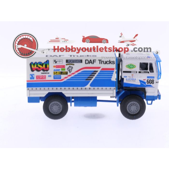Schaal 1:50 Portegies truck models DAF Turbotwin II Parijs-Dakar 1988.Jan de Rooy 600,608,609 . Set van 4 modellen, met fotos en stickers #6051 - sku: 20240809111656 - Gebruikt - Zo goed als nieuw - Afbeelding 24