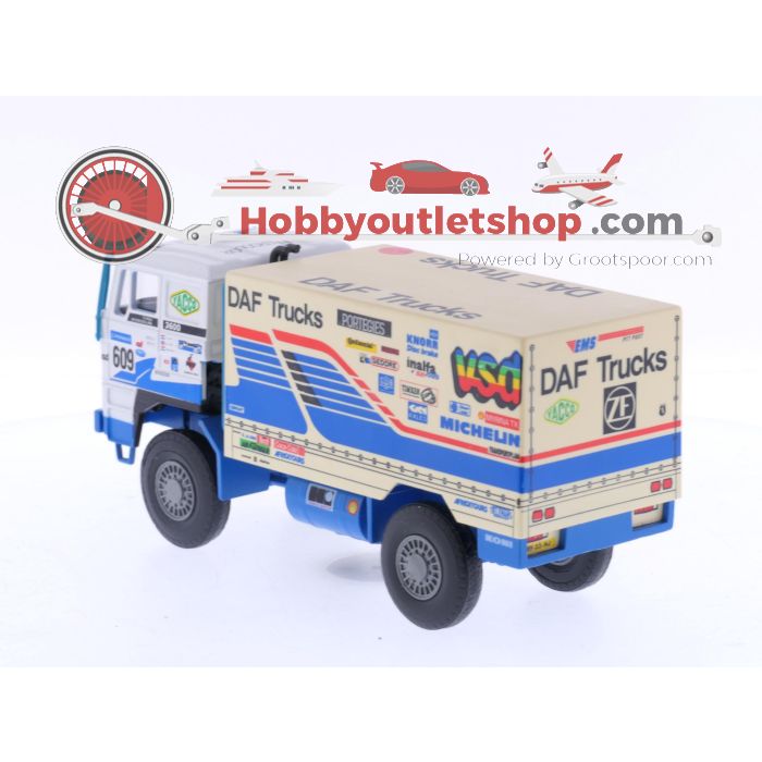 Schaal 1:50 Portegies truck models DAF Turbotwin II Parijs-Dakar 1988. 609 Jan de Rooy. #6055