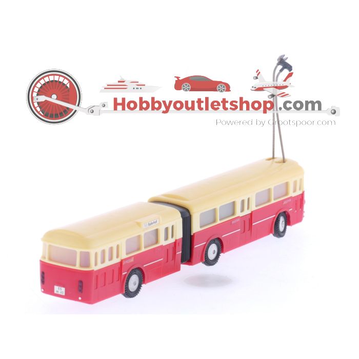 Schaal H0 Eheim 6104 (Brawa) gelede bus crème-rood #5885
