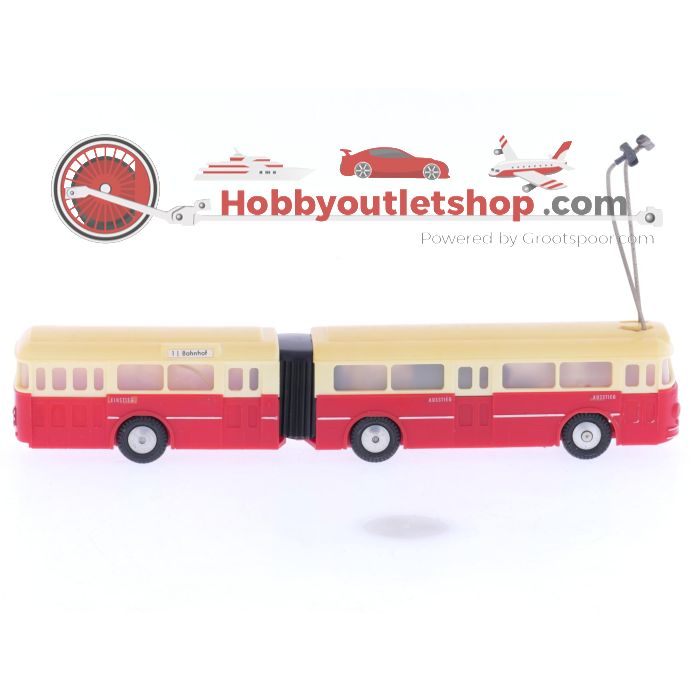 Schaal H0 Eheim 6104 (Brawa) gelede bus crème-rood #5885