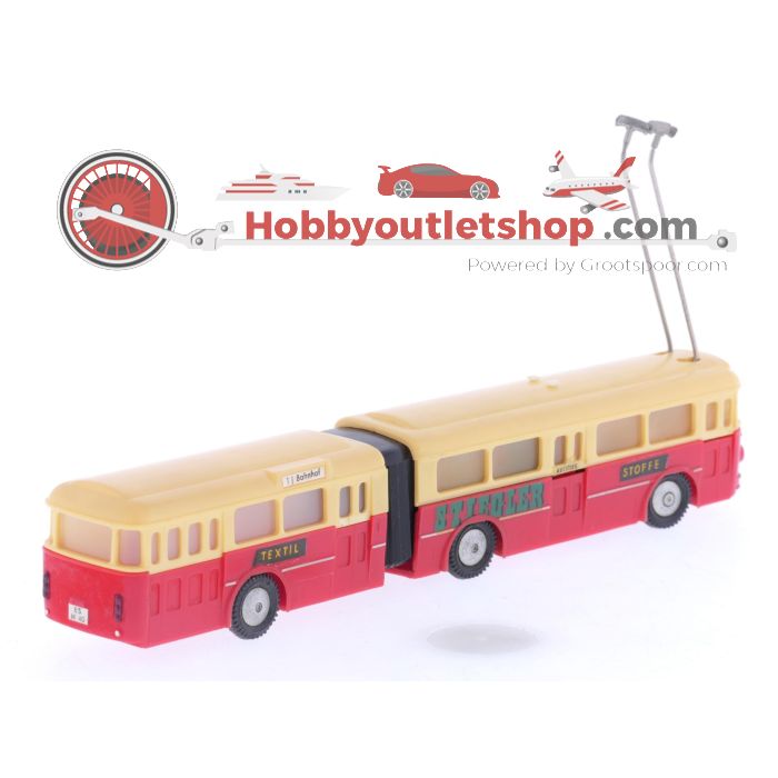 Schaal H0 Eheim 6104 (Brawa) gelede bus crème-rood #5886