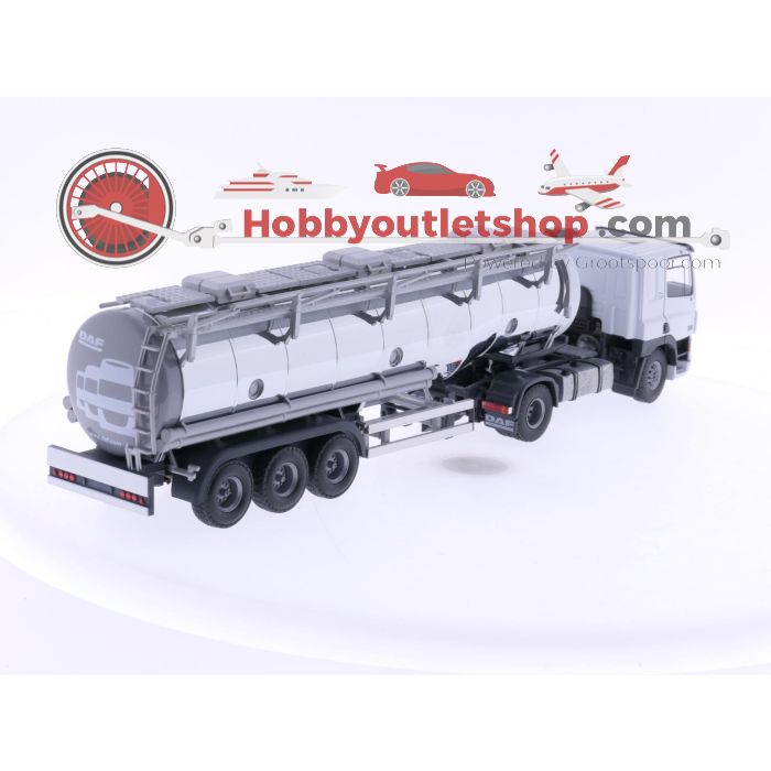  Schaal 1:50 Tekno DAF CF Comfort Cab 4x2 trekker met RVS zwanenhals tankoplegger #6085