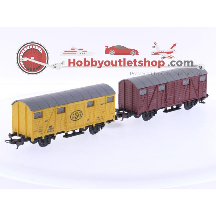 Schaal H0 Lima gesloten goederenwagon type GS set 7 st. van de FS en DB #5903 