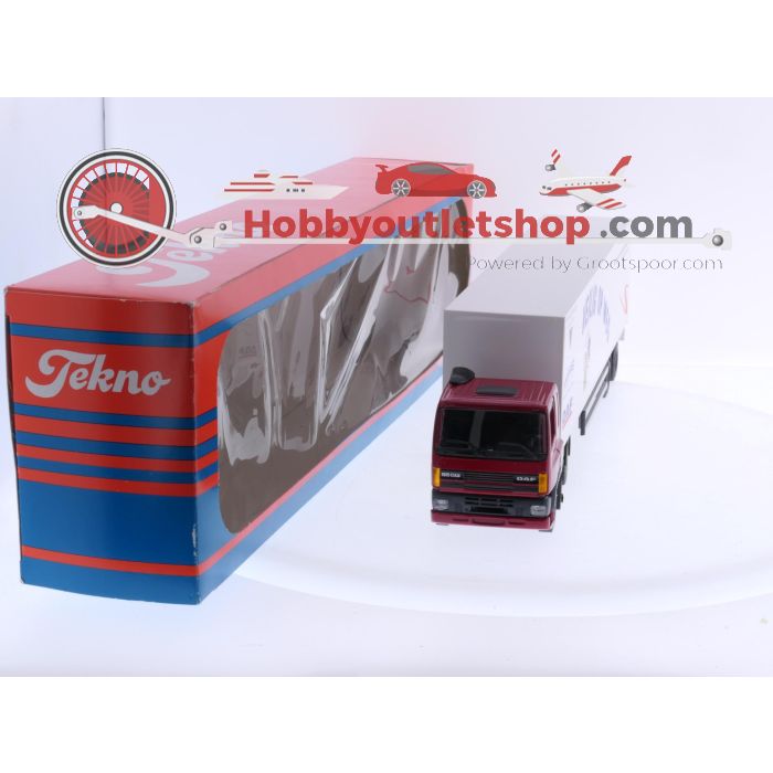 Schaal 1:50 Tekno MUS291 DAF veilig op weg 2000 DAF 85CF gesloten oplegger. #6118