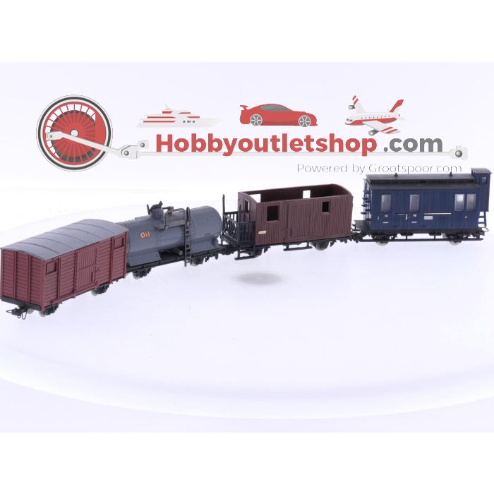 Schaal H0e Egger-bahn (Jouef) 2008, 2008, 2110 & 2308 set van 4 wagons #5926