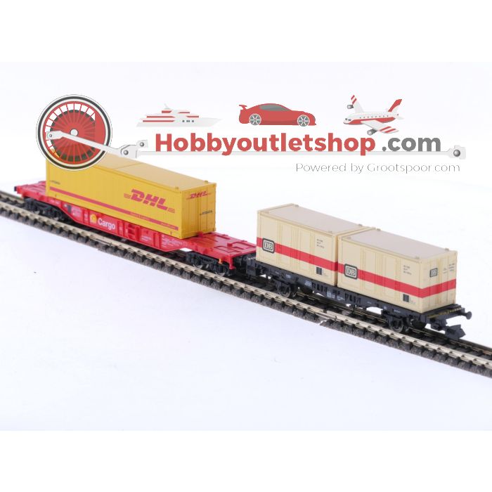 Schaal N Fleischmann 8243, 8233, 8248 & 823401 containerset 4 st. van de DB #5936