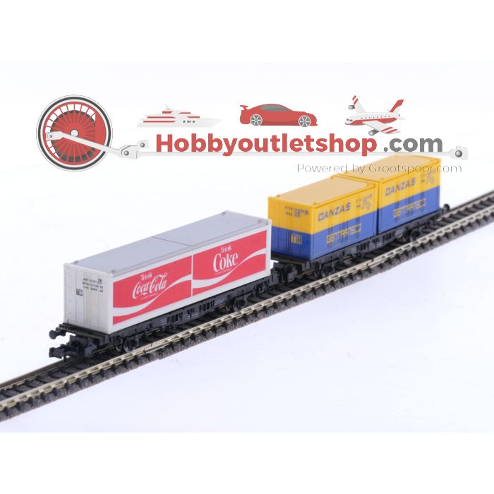 Schaal N Fleischmann 8243, 8233, 8248 & 823401 containerset 4 st. van de DB #5936