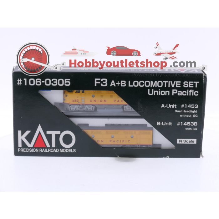 Schaal N Kato 106-0305 diesellocomotief set F3 A+B 1453+1453B EMD van de UP #5943