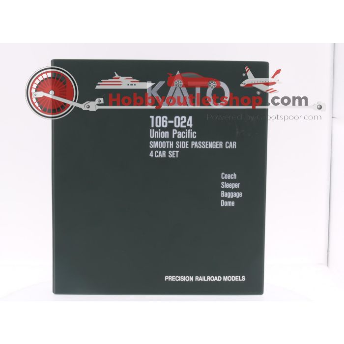 Schaal N Kato #106-024 set van 4 gladde personenwagens van de UP #5945
