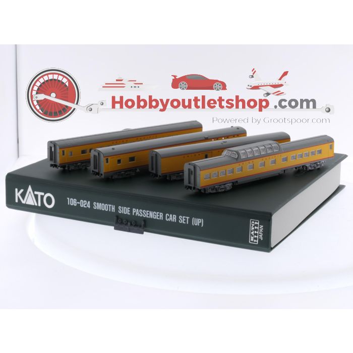 Schaal N Kato #106-024 set van 4 gladde personenwagens van de UP #5945