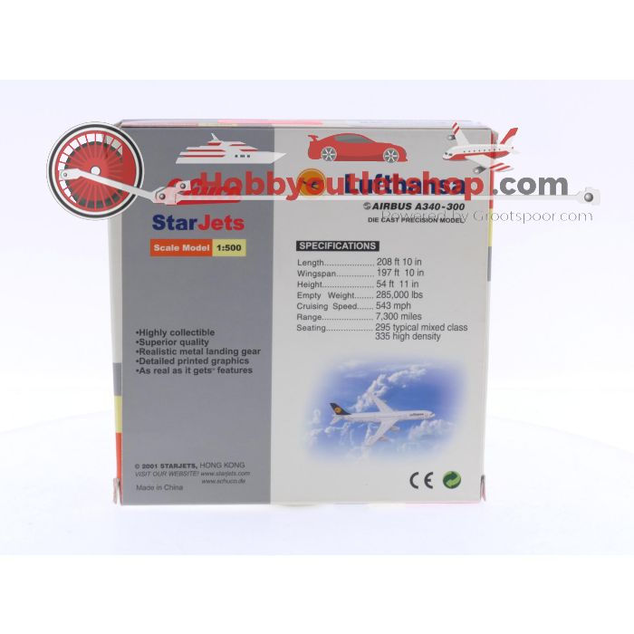 Schaal 1:500 Schuco/Star Jets 355 7500 Lufthansa - Airbus A340-300 200th Airbus Reg.Nr.  D-AIGR #6211