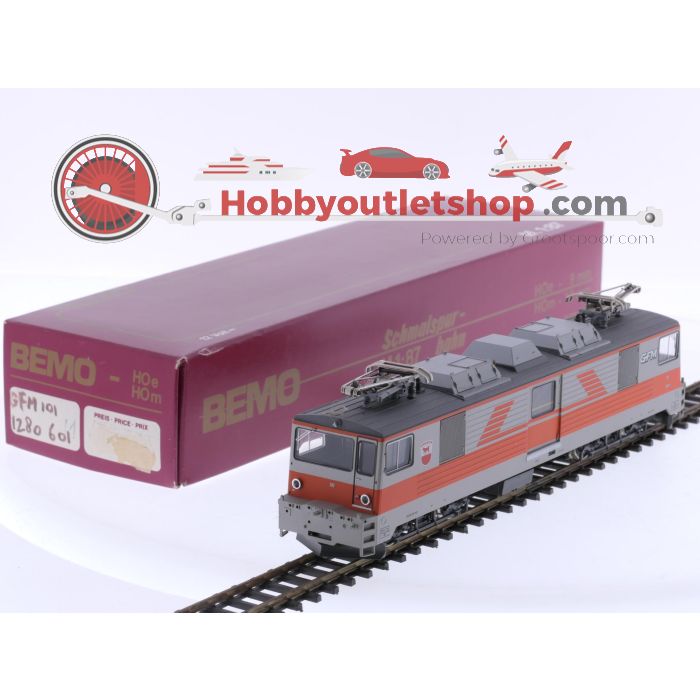 Schaal H0m Bemo 1280 601 elektrische locomotief GDe 4/4 nr. 101-102 van de GFM #P193