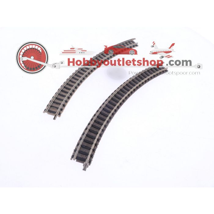 Schaal N Fleischmann 9120 gebogen rails R1 Radius 192 mm 45 graden 20st. #5964 - sku: 20240918020120 - Used - Like new - Photo 2