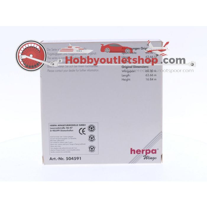 Schaal 1:500 Herpa 504591 Air Mauritius - Airbus A340-300  Reg.Nr. GR #6270 - sku: 20240919021114 - Gebruikt - Nieuwstaat - Afbeelding 3