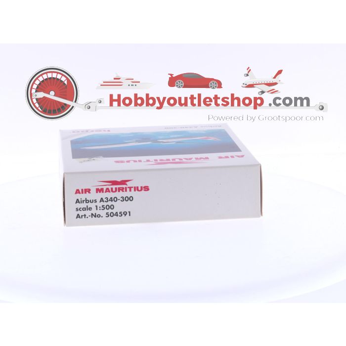Schaal 1:500 Herpa 504591 Air Mauritius - Airbus A340-300  Reg.Nr. GR #6270 - sku: 20240919021114 - Gebruikt - Nieuwstaat - Afbeelding 4
