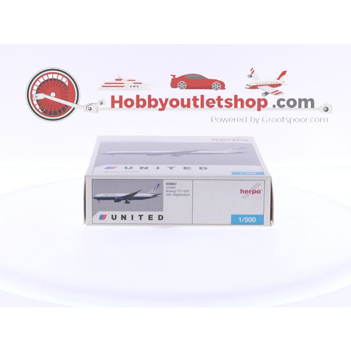 Schaal 1:500 Herpa 506687 United Airlines - Boeing 777-200 Reg.Nr. N775UA #6278 - sku: 20240920085139 - Gebruikt - Nieuwstaat - Afbeelding 3