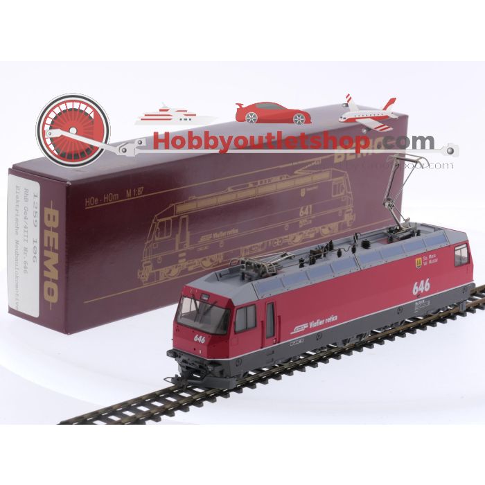 Schaal H0m Bemo 1259 106 elektrische locomotief Ge 4/4 III van de RhB #P195