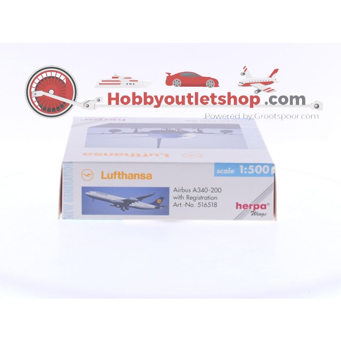 Schaal 1:500 Herpa 516518 Lufthansa Airbus A340-200 Reg.Nr. D-AIBF #6312 - sku: 20240926012013 - Used - New condition - Photo 4