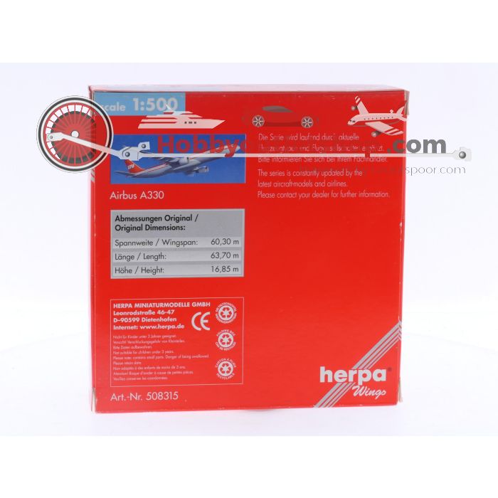 Schaal 1:500 Herpa 508315 LTU Airbus A330-300 Reg.Nr. GR #6315 - sku: 20240926020642 - Gebruikt - Nieuwstaat - Afbeelding 3
