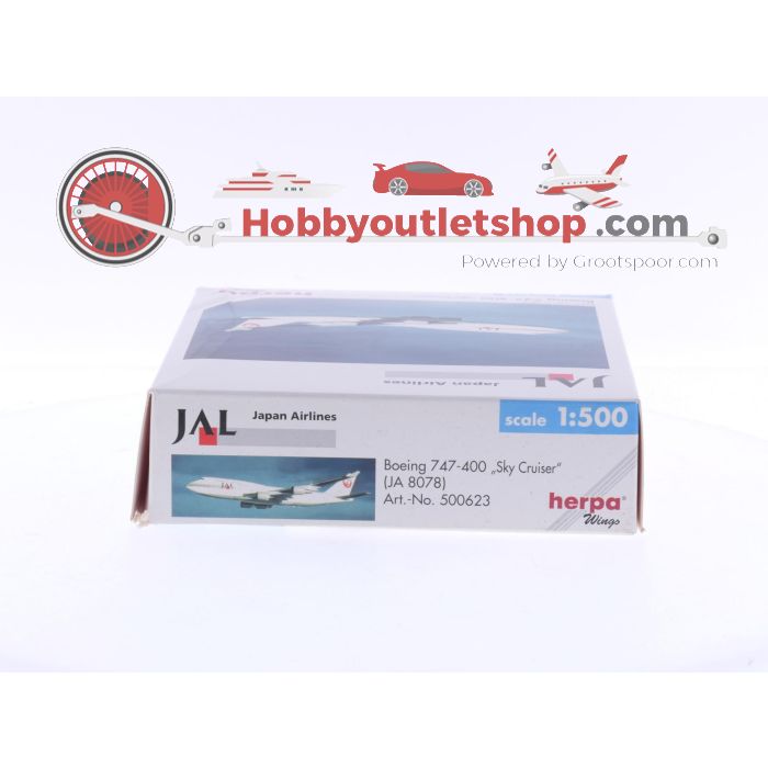 Schaal 1:500 Herpa 500623 JAL - Japan Airlines Boeing 747-400 "Sky Cruiser" Reg.Nr. JA8078 #6320 - sku: 20240926032039 - Gebruikt - Nieuwstaat - Afbeelding 4