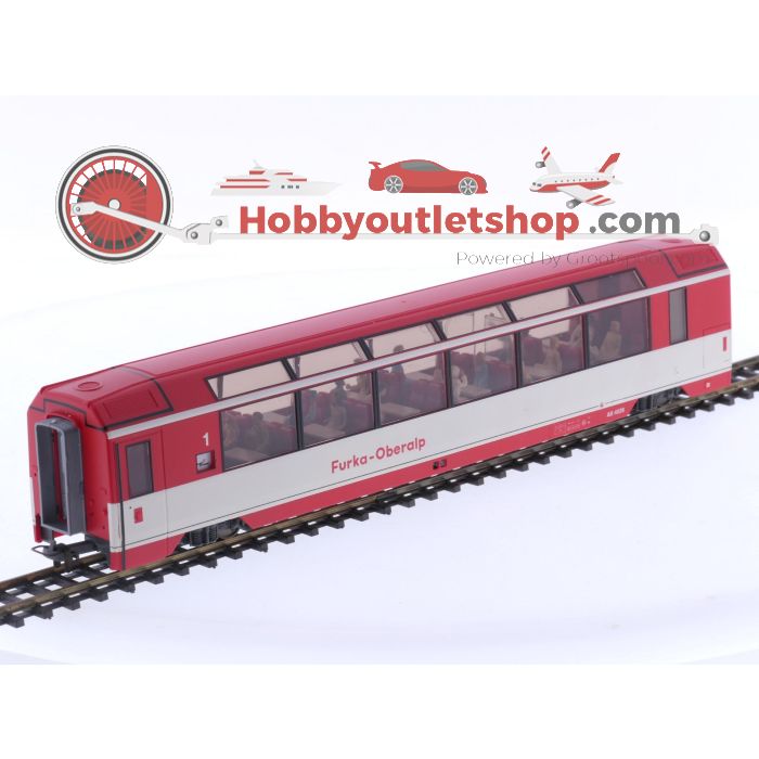 Schaal H0m Bemo 3288 208 AS 4028 Panorama rijtuig met personen van de FO #P206