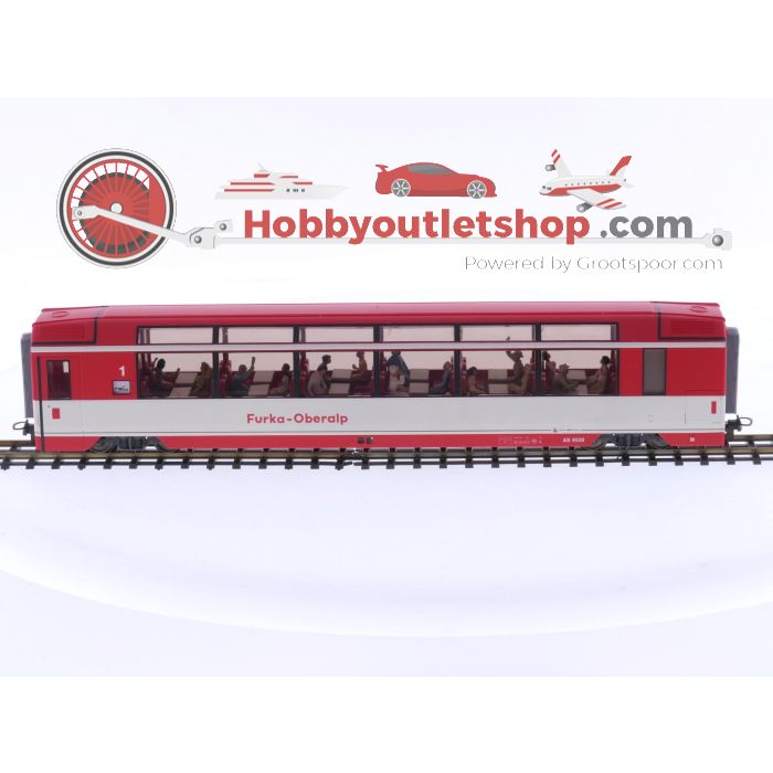 Schaal H0m Bemo 3288 208 AS 4028 Panorama rijtuig met personen van de FO #P206