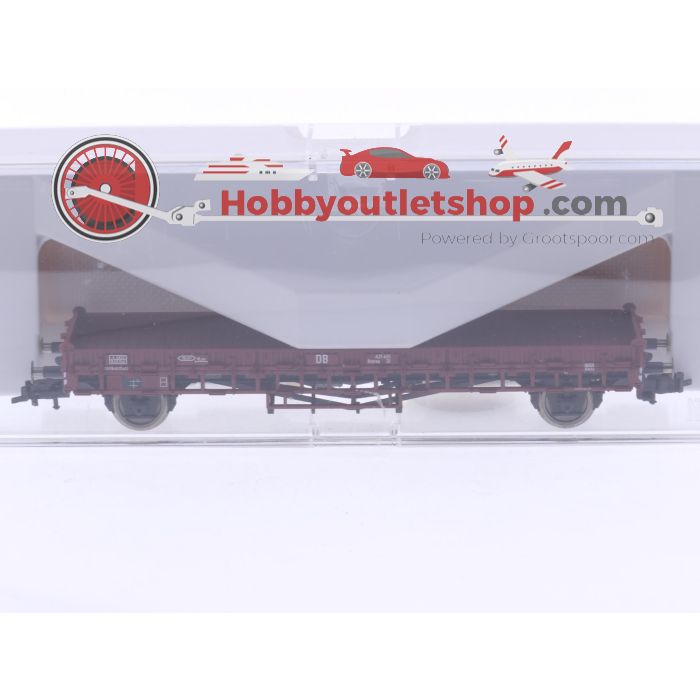 Schaal H0 Fleischmann 5227 lageboordwagen type Rmrso 31 van de DB #6503