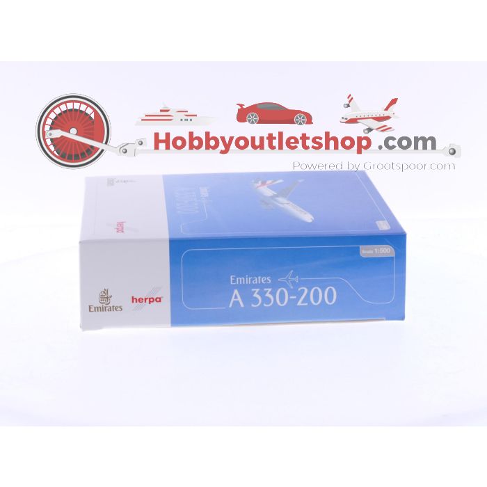 Schaal 1:500 Herpa 514132 Emirates Airbus A330-200 Reg.Nr. A6-EAR #6387