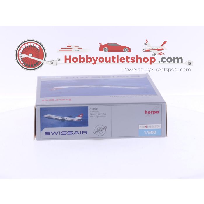 Schaal 1:500 Herpa 513272 Swissair Boeing 747-200 Reg.Nr. HB-IGA #6388 - sku: 20241010115135 - Gebruikt - Nieuwstaat - Afbeelding 4