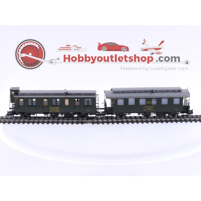 Schaal H0 Fleischmann 81 4098 & 81 5062 tenderlocomotief BR 98 met rijtuigen set van de DRG #5751 