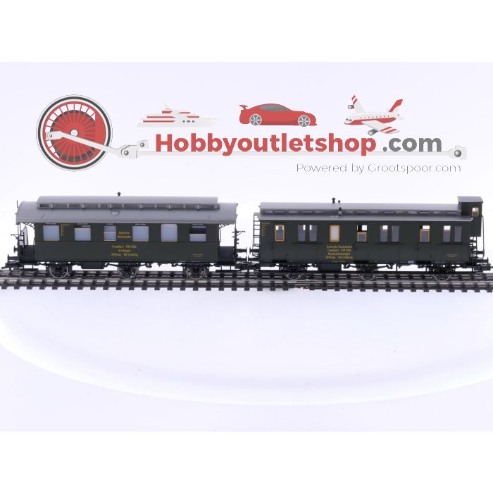 Schaal H0 Fleischmann 81 4098 & 81 5062 tenderlocomotief BR 98 met rijtuigen set van de DRG #5751 