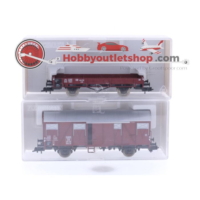 Schaal H0 Fleischmann 5310 & 5914 goederenwagen 2-delige set van de DB #5773