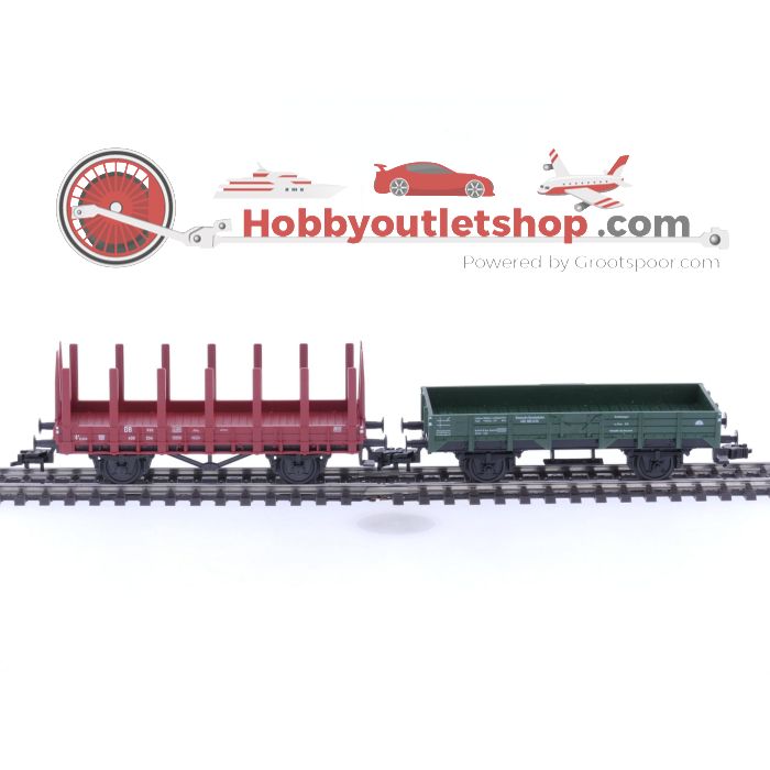 Schaal H0 Fleischmann 5010 & 5014 goederenwagens set van de DB #5777