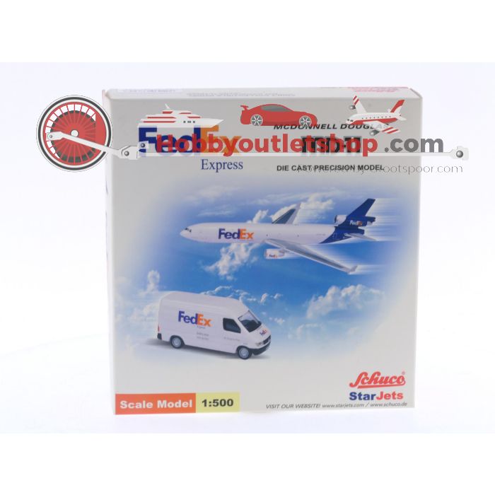 Schaal 1:500 Schuco/Star Jets 355 7624 FedEx McDonnell Douglas MD-11F Mercedes FedEx busje Reg.Nr. N609FE #6411
