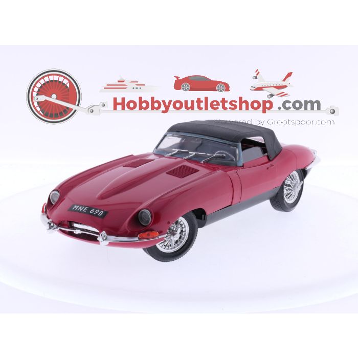 Schaal 1:16 Tonka Polistil Jaguar XK.E 4.2L Cabriolet Rouge #6418