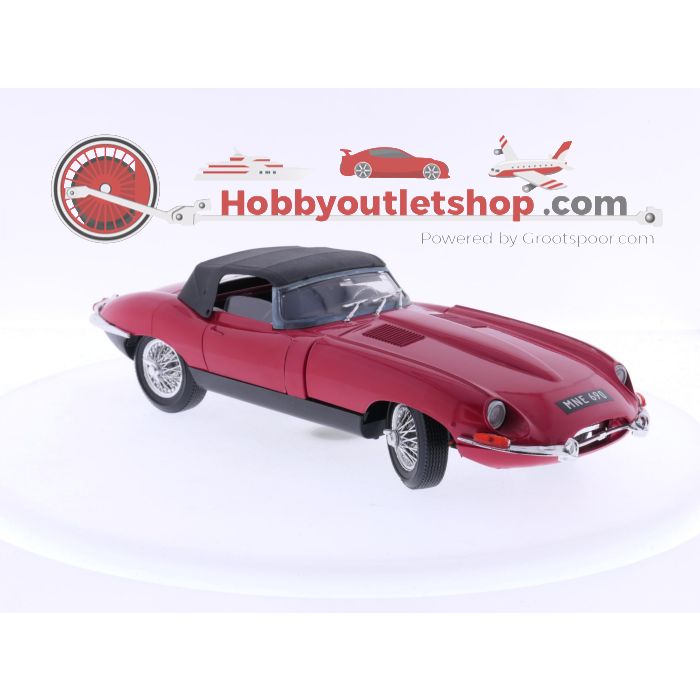 Schaal 1:16 Tonka Polistil Jaguar XK.E 4.2L Cabriolet Rouge #6418