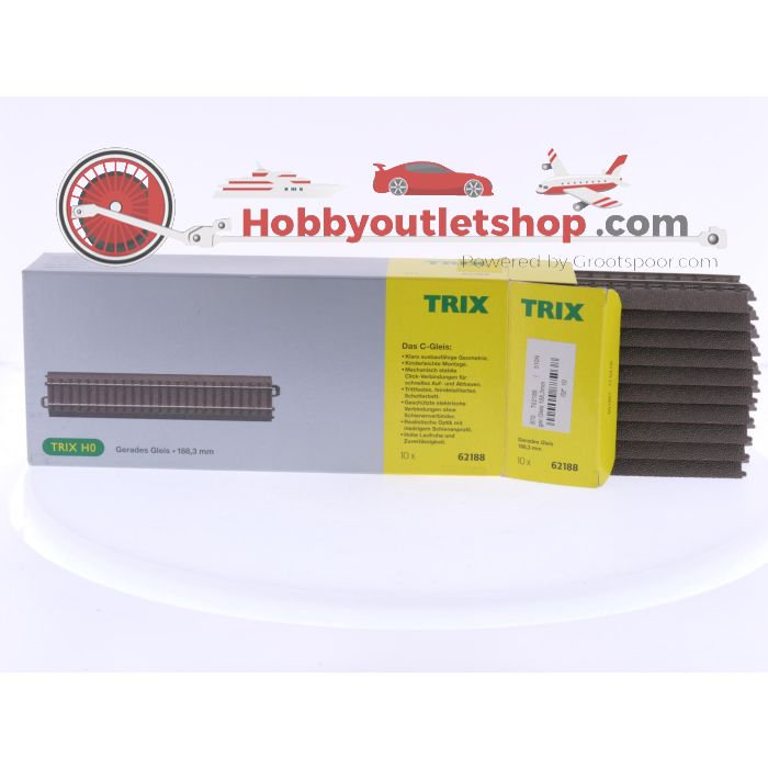 Schaal H0 Trix 62188 rechte C-rails 188.3 mm 10 st. #6517