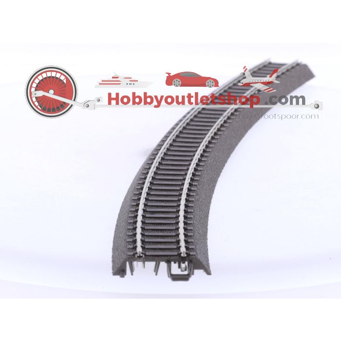 Schaal H0 Trix 62530 gebogen C-rails 643,6 mm / 25-5/16” / Bocht 30° 6st. #6520
