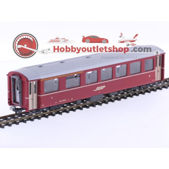 Schaal H0m Bemo 3256 122 personen rijtuig AB 1542 1e/2e kl. van de RhB #P209