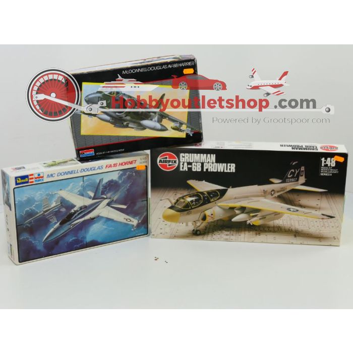 Schaal 1:48 Monogram 5448 Revell H-2276 Airfix 908176 AV-8B Harrier F-18 Hornet  EA-6B Prowler #227