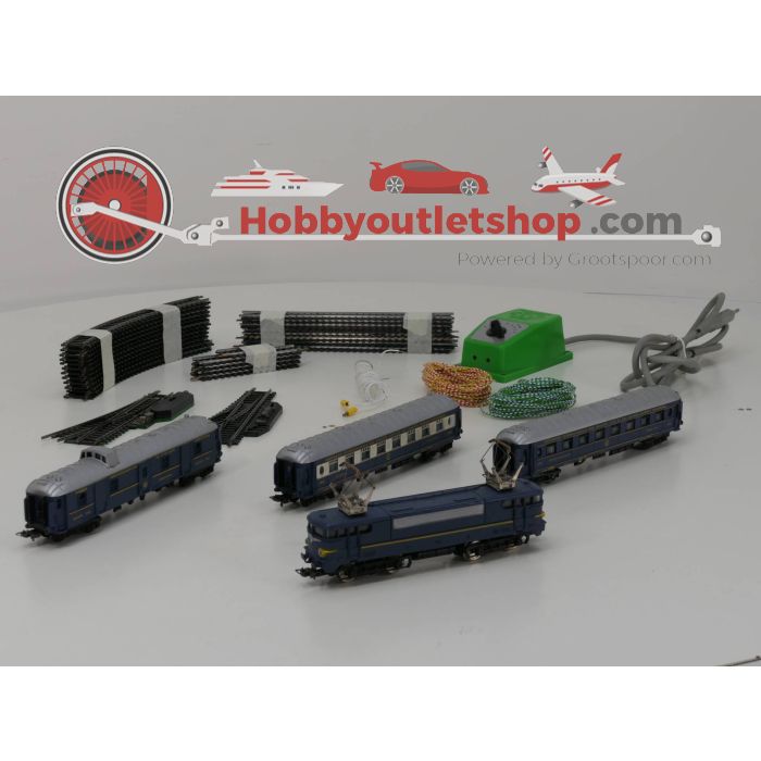 Schaal H0 Lima (lucky life) startset van de SNCF met een trafo, electische locomotief BB 9210, 3 wagons, rails, wissels etc. #3979
